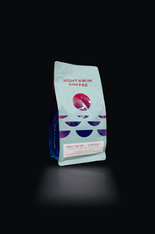 Andres Martinez Blackberries 12 oz bag from Night Swim Coffee
