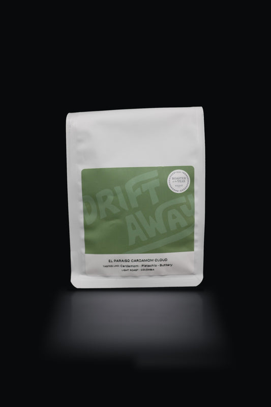 El Paraiso Cardamom Cloud 12 oz bag from Driftaway Coffee