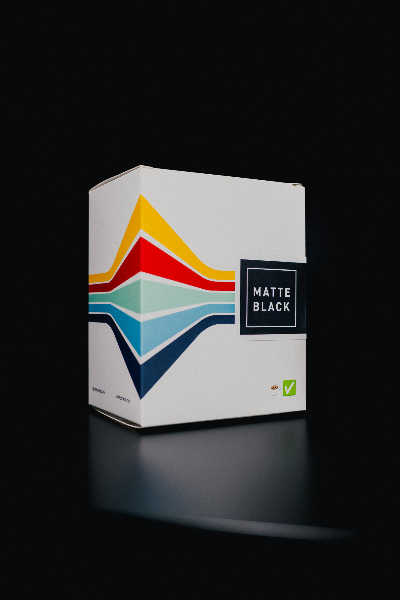 Matte Black house roast coffee box on black